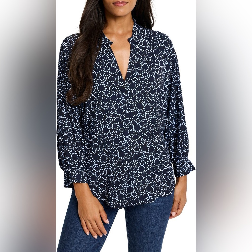 Nic + Zoe NWT Pearl Garden Cinch Waist Blouse